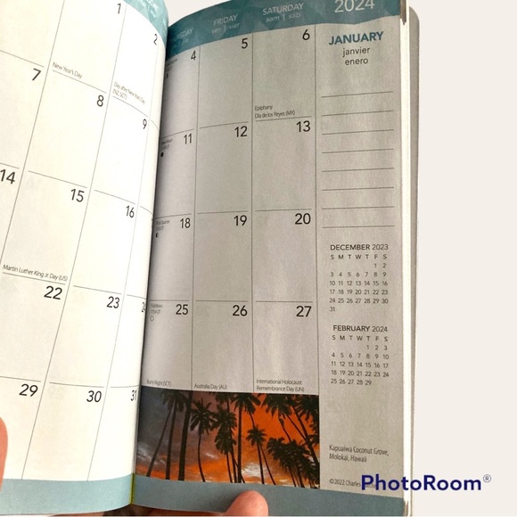 2024 Mini Planner “Tropical” View the whole month at a time. Two Full Years! - Picture 4 of 15